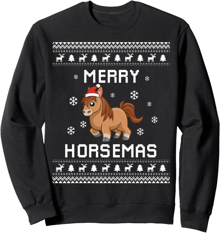 Pferd Hässlicher Weihnachtspullover für die Feiertage Sweatshirt