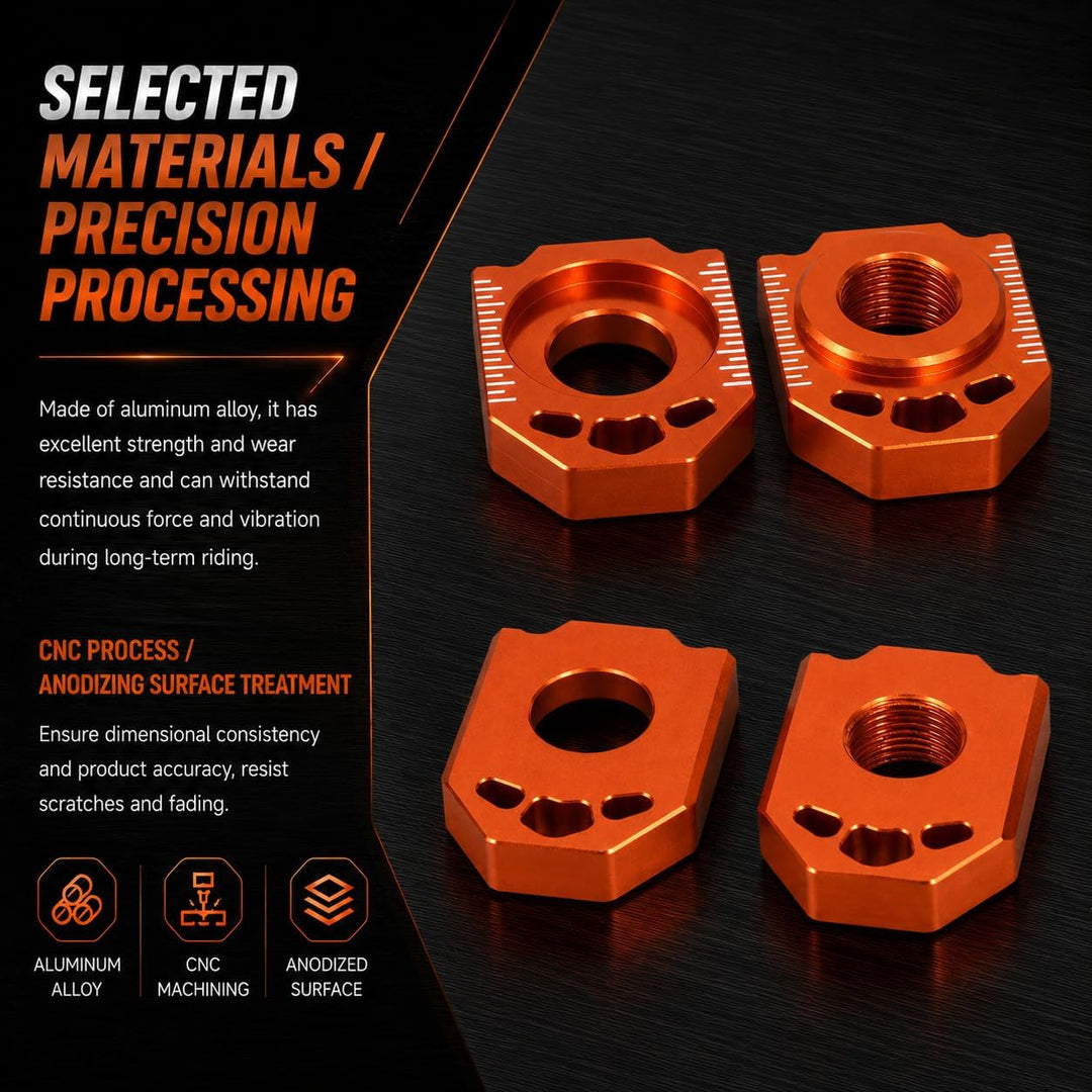 Motorrad-Hinterachsblock,Motorrad CNC Aluminium Hinterachsblock Kettenversteller für 85SX 125-450 SX