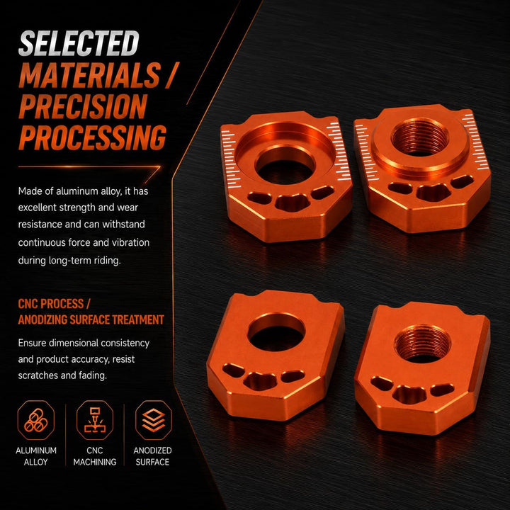 Motorrad-Hinterachsblock,Motorrad CNC Aluminium Hinterachsblock Kettenversteller für 85SX 125-450 SX