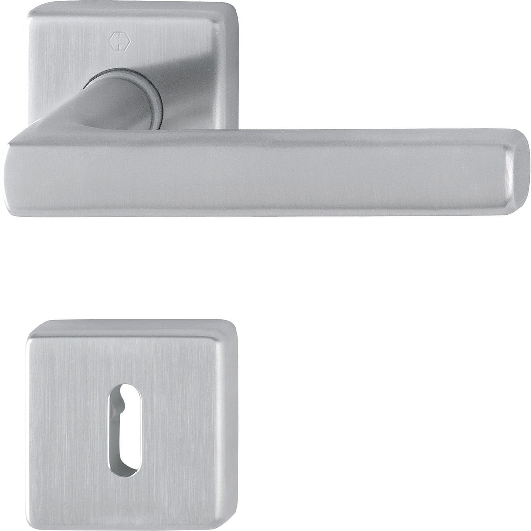 HOPPE 3675281 Drückergarnitur Dallas mit Rosetten BB (Buntbart), Edelstahl matt