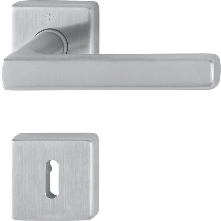 HOPPE 3675281 Drückergarnitur Dallas mit Rosetten BB (Buntbart), Edelstahl matt