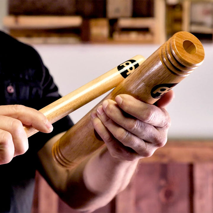 Meinl Percussion Wood Claves African - 1 Paar zylindrische Klanghölzer - Hohler Holzkorpus - Musikin