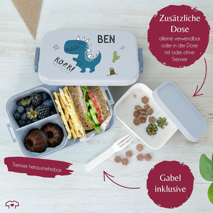 Bento Box Midi für Mepal Bentobox - Kinder Dino Brotbox Dinosaurier Lunchbox Dinosaurus Vesperdose D