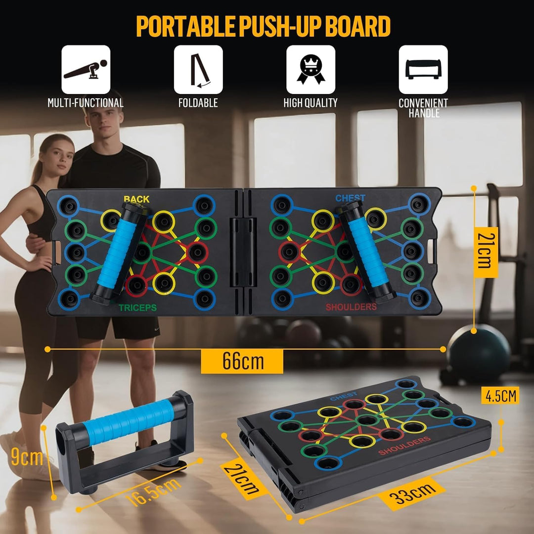 Liegestütze Brett, 24 IN 1 Faltbare Push-Up Liegestütz Brett mit Handgriff für Muskeltraining Effekt