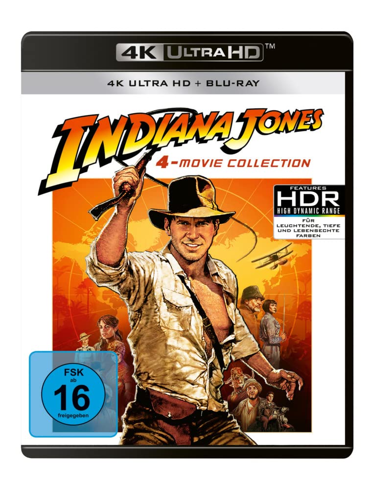 Indiana Jones 1-4 (4x 4K Ultra-HD + 4x Blu-ray 2D), 4K