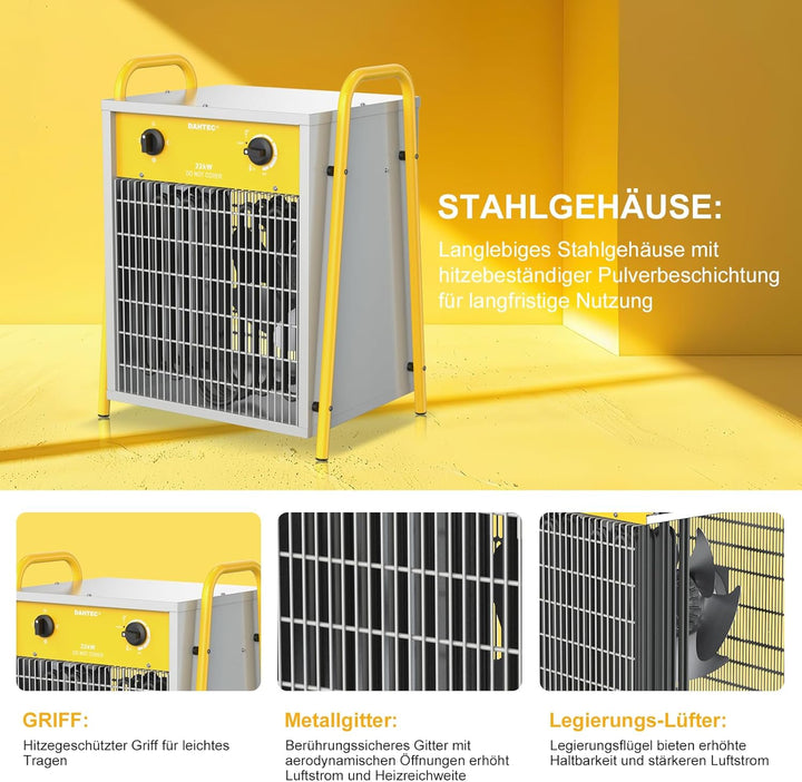 Elektroheizer Heizlüfter Grosse Räume Bauheizer 22kw Elektro Heizstrahler mit Thermostat Elektrisch