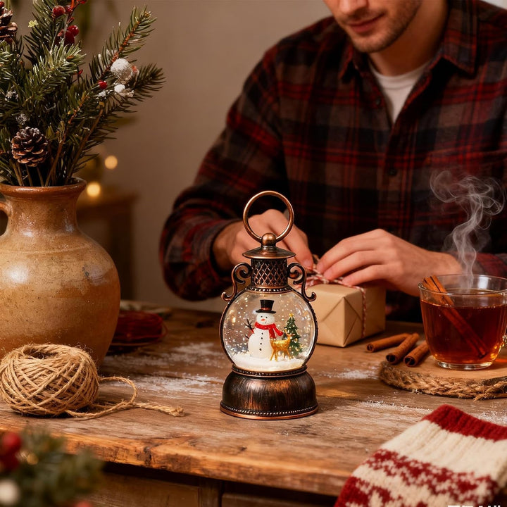 Leuchtende Weihnachtskugel,Winter Festtage 6-Stunden Timer - Weihnachtliche Leuchtende Schneekugel D