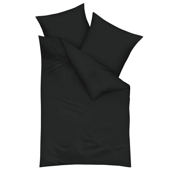 Kaeppel Mako-Satin-Bettwäsche unifarben, 2tlg. mit Reissverschluss weiss, 80X80/135X200 cm Weiss 80X