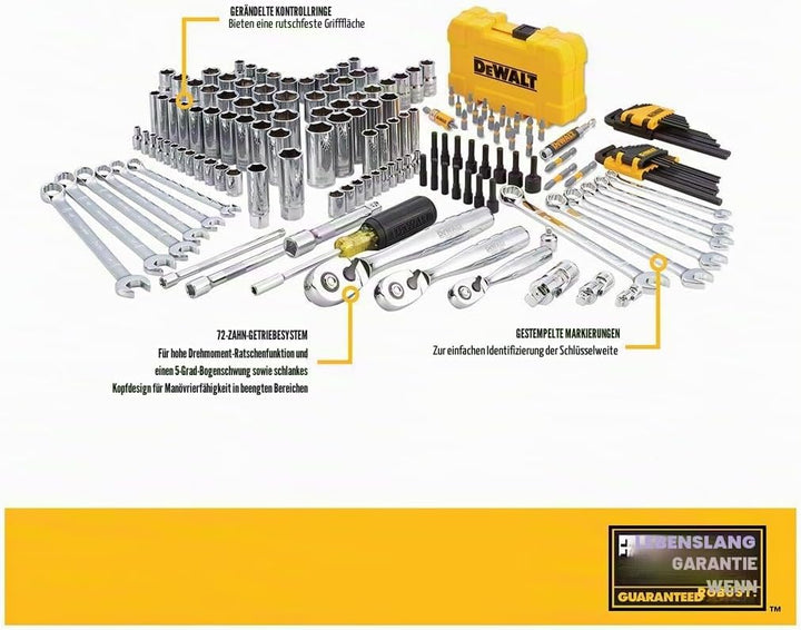 DeWalt Mechaniker-Werkzeugsatz und Steckschlüssel-Set, 168-teilig (DWMT73803) 168 PC Werkzeugset und