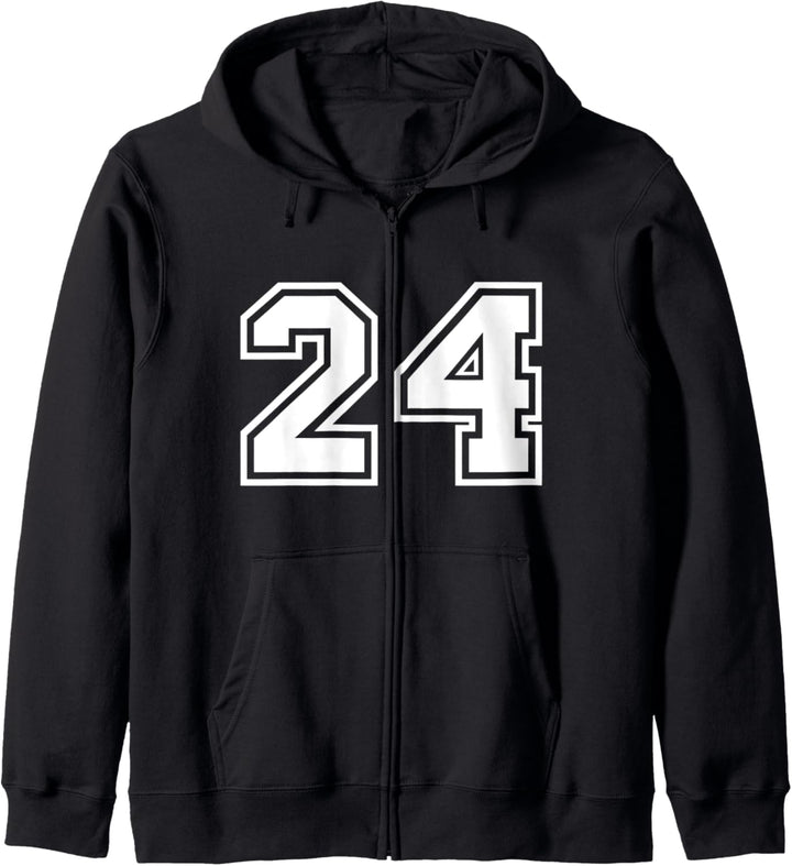 Team Jersey Nummer #24 Sportgeschenk Kapuzenjacke