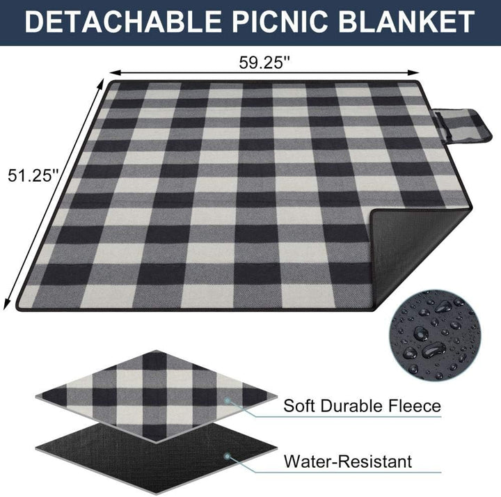 HappyPicnic Isolierter Picknickrucksack für 4 Personen mit komplettem Geschirr, geräumigem Kühlfach,