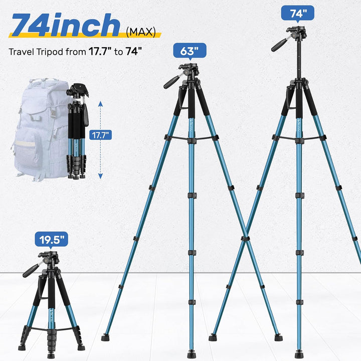 Victiv 188cm Kamera Stativ, Leichtes & Kompaktes Reisestativ für DSLR Canon Nikon Sony, Aluminium Fo