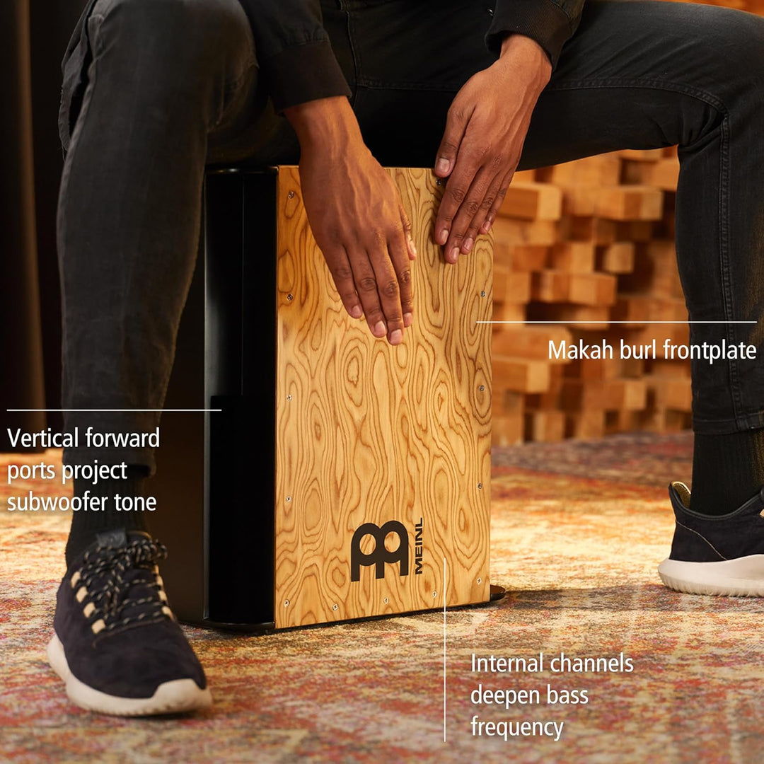 Meinl Percussion Vertical Subwoofer Cajon - Trommelkiste mit Snare und extrem tiefem Bass - Maple Fr