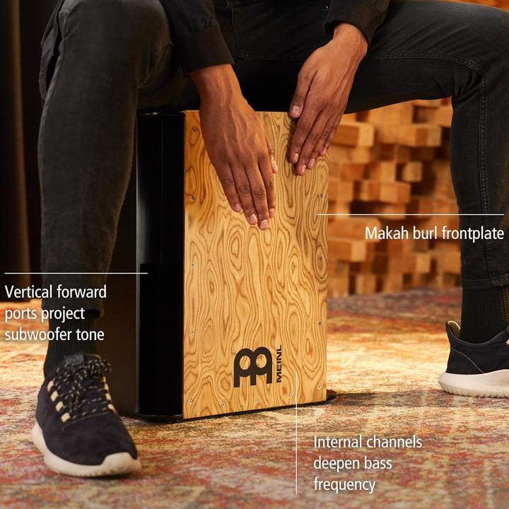 Meinl Percussion Vertical Subwoofer Cajon - Trommelkiste mit Snare und extrem tiefem Bass - Maple Fr