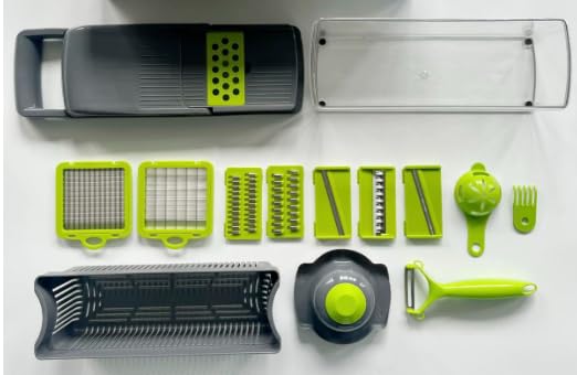 16 In 1 Gemüseschneider Manuell Mandoline Vegetable Chopper Gemüse Zerkleinerer Würfelschneider Vegg