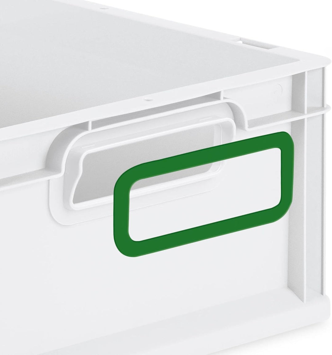 SuperSparSet 5x Eurobox NextGen Color | HxBxT 17x40x60cm | 34 Liter | Griffe grün offen | Glatter Bo