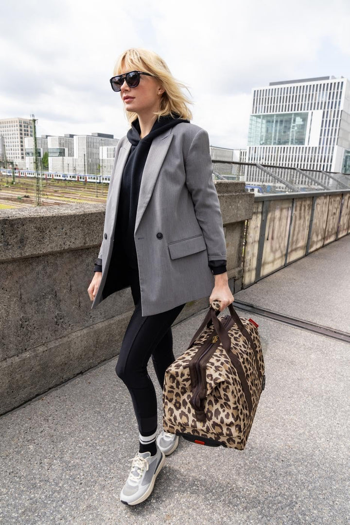 reisenthel allrounder Trolley leo macchiato – Vielseitige Reisetasche auf Rollen für Reisen, Arbeit