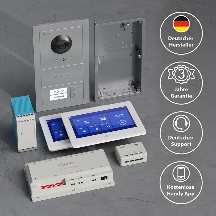 GOLIATH Basic Line Türklingel & Türsprechanlage mit Kamera für [MEHRFAMILIENHAUS] mit Smartphone App