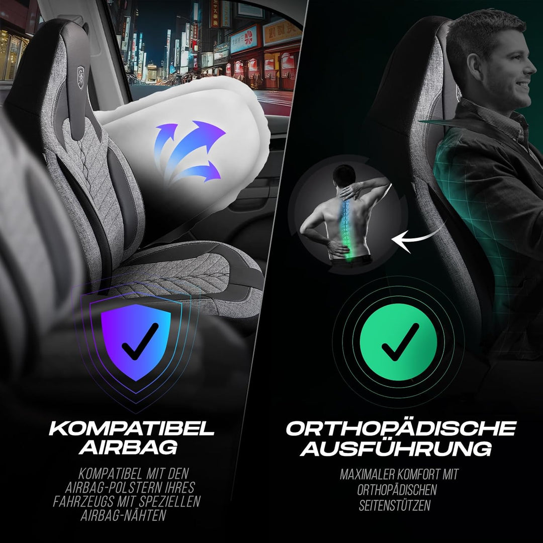 Wohnmobil Sitzbezüge kompatibel mit FIAT Ducato, Citroën Jumper, Peugeot Boxer - Schonbezüge Set aus