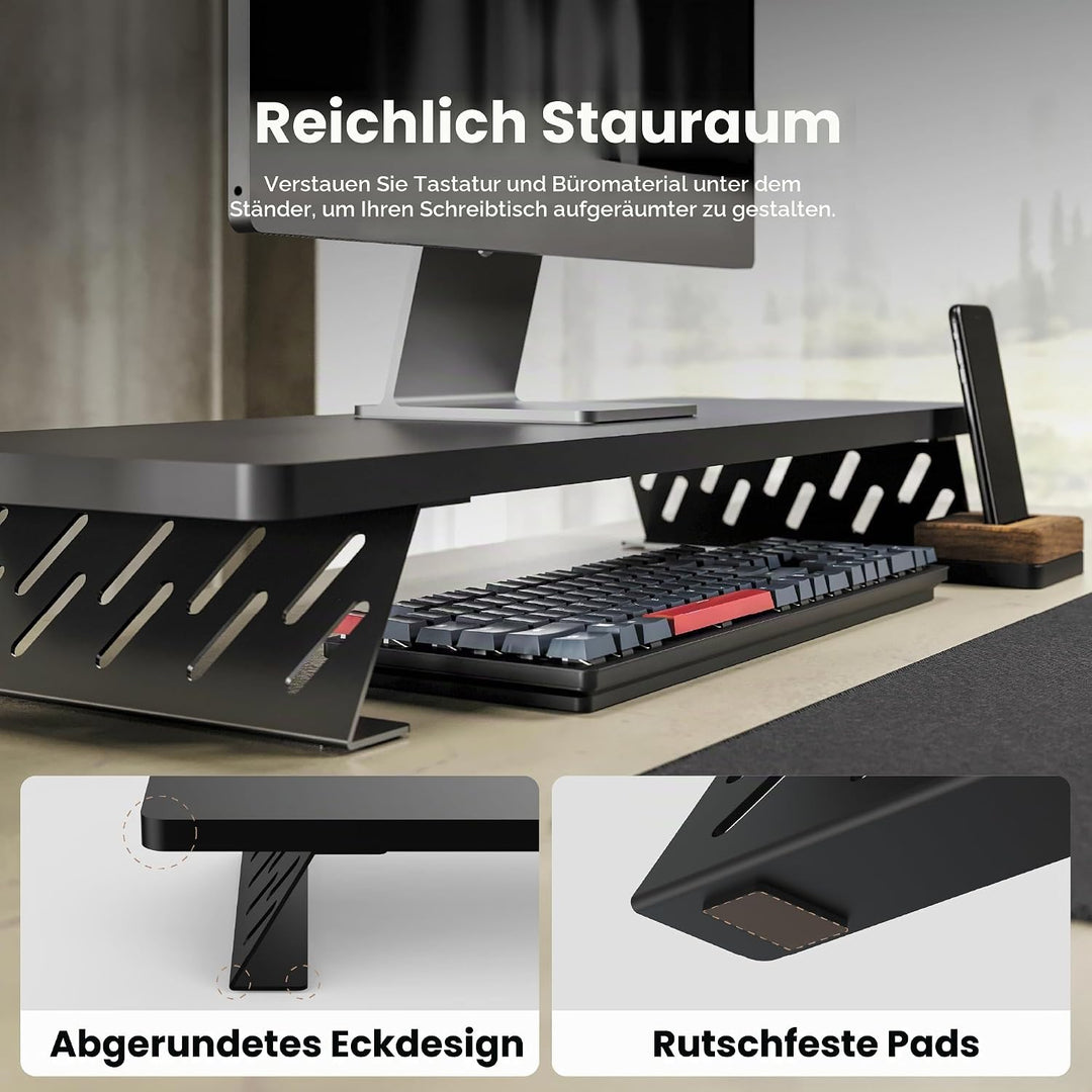 Fenge Dual Monitorständer mit Modernen Metallfüssen Multifunktionaler Bildschirmständer für Computer