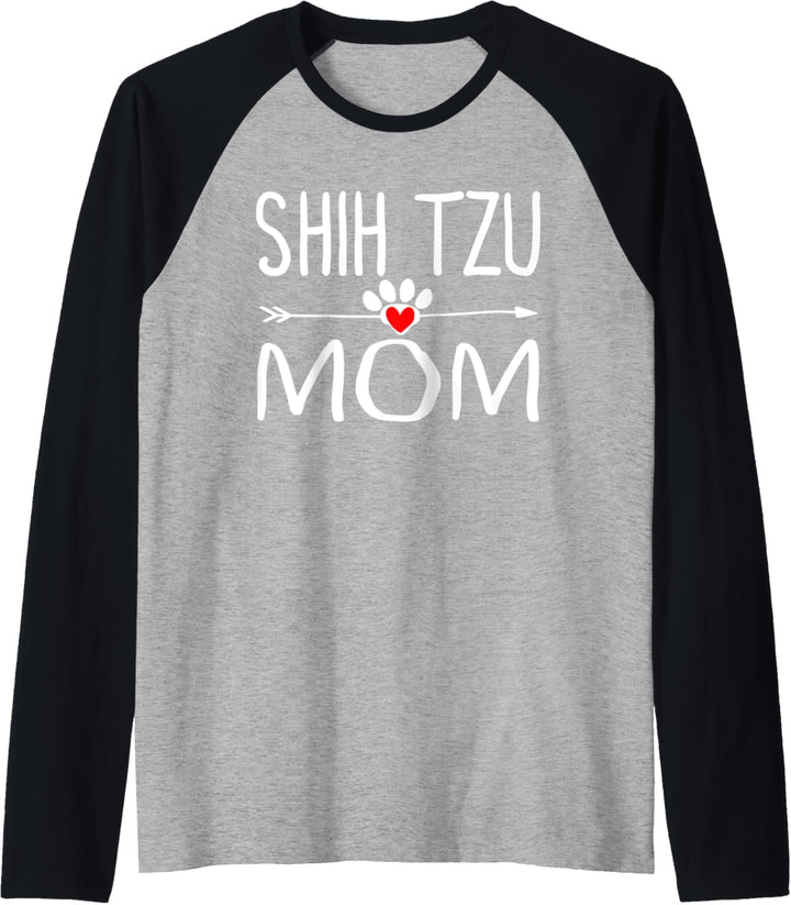 Shih Tzu Mom Gift Funny Dog Mama Gifts for Women Owners Raglan
