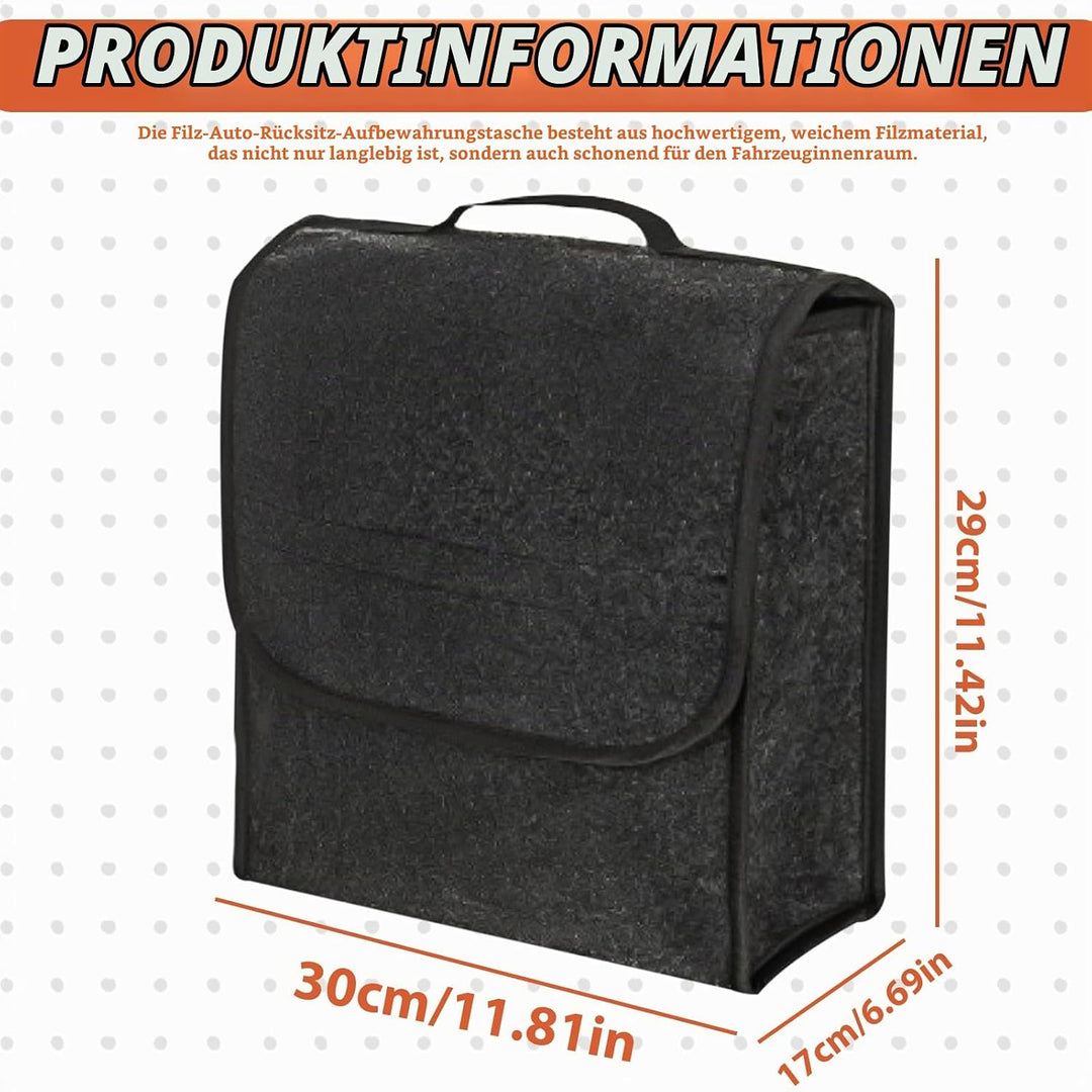 Kofferraumtasche Auto Organizer Toolbag: 30x17x29 cm Kofferraum Organizer aus Filz mit Tragegriff, A
