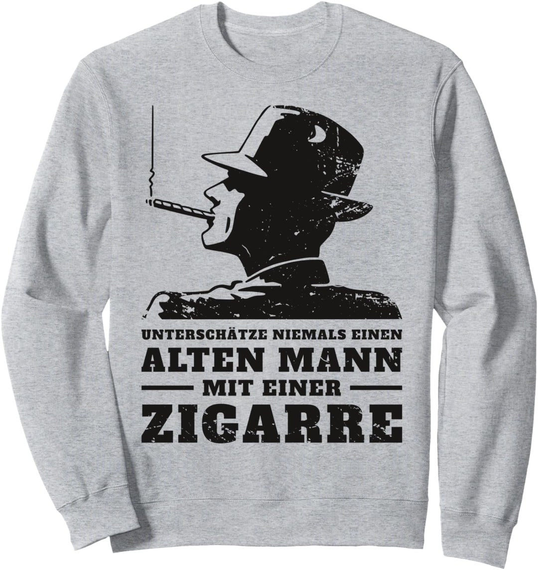 Unterschätz niemals einen alten Mann Zigarre Papa Vatertag Sweatshirt