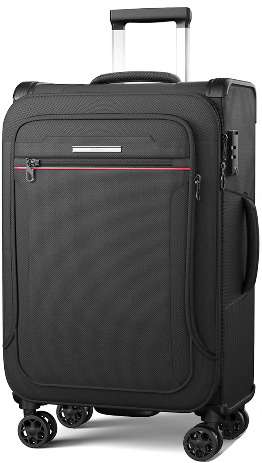 Weichschalenkoffer gross 82x48x30cm erweiterbar - Stoffkoffer Trolley wasserfest, Reisekoffer mit 4