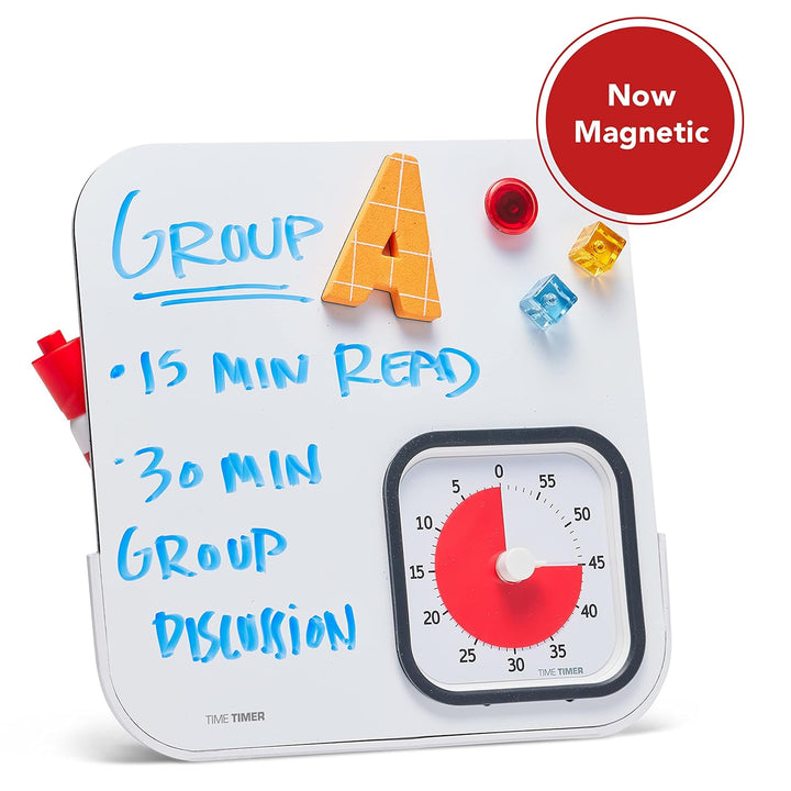 TIME TIMER MOD + Weisswandtafel, trocken gelöscht, 60 Minuten visueller Countdown-Timer mit Magnetta