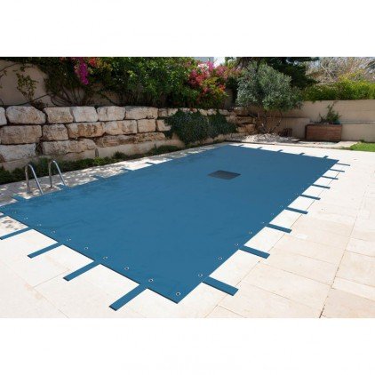 Provence Outillage 2505 - Schutzabdeckung 8x14 m - Für rechteckiges Becken - 140 g / m²,Grau-Blau