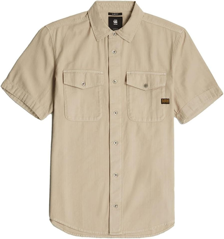 G-STAR Herren Marine Slim Long Sleeve Shirt XS Beige (Dk Brick Gd D19751-d454-d848), XS Beige (Dk Br