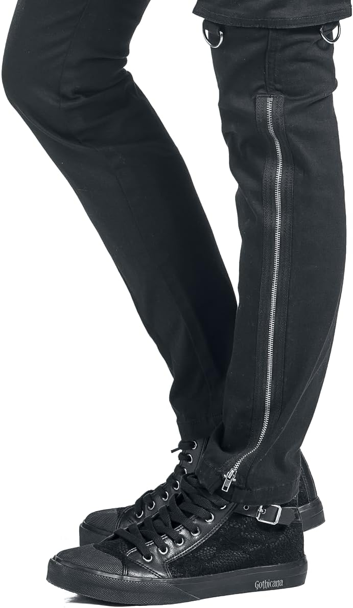 Black Premium by EMP Damen Schwarze Jeans mit Reissverschlüssen W30L34