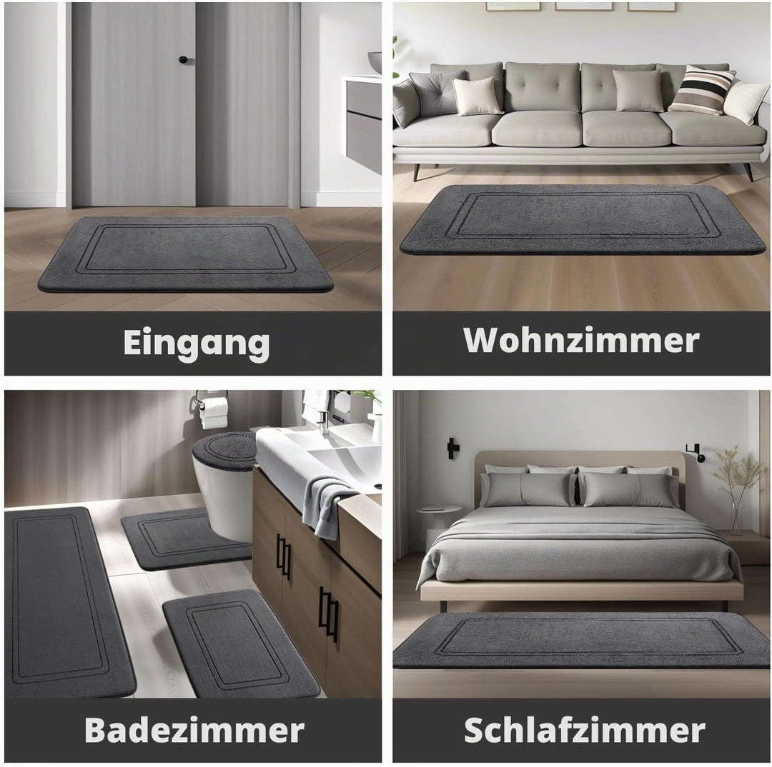 chakme Badematte rutschfest,Badezimmerteppich Weich Badteppich Saugfähige Badvorleger Duschvorleger