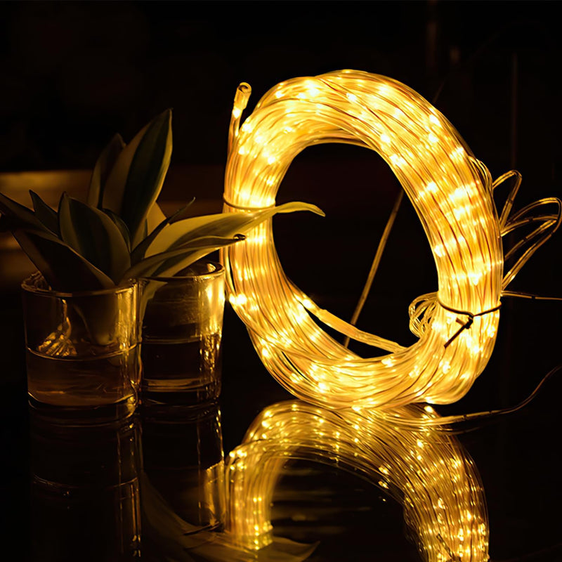 Cecaylie Lichterschlauch Aussen 30M 720 LEDs LED Schlauch Innen Aussen Warmweiss Lichtschlauch mit T