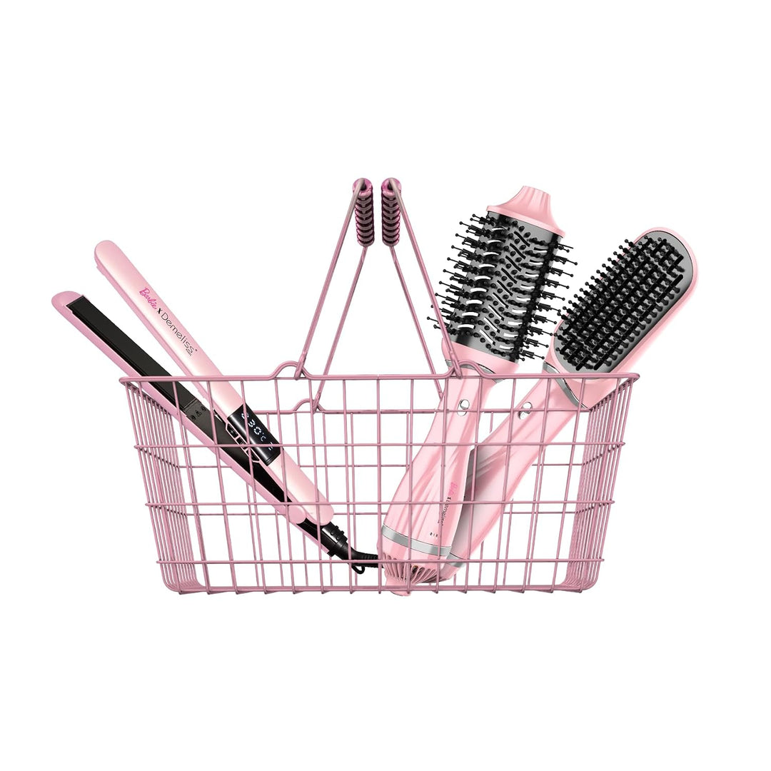 Spazzola Asciugacapelli - Demeliss - Volume &amp; Style - Barbie Edition - 1200 W - 3 Temperature - Rosa