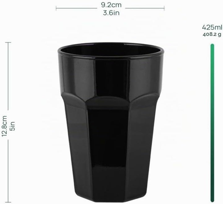 TREND FOR HOME Trinkgläser Bunt 425 ml Eiskaffee Gläser set 6 Teilig Gläser Schwarz Gläser Weiss Coc