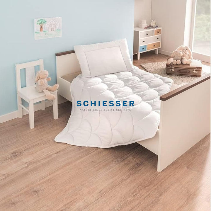 Schiesser Kinder-Betten-Set Schaf / 100 cm x 135 cm Bettdecke + 40 cm x 60 cm Kopfkissen.
