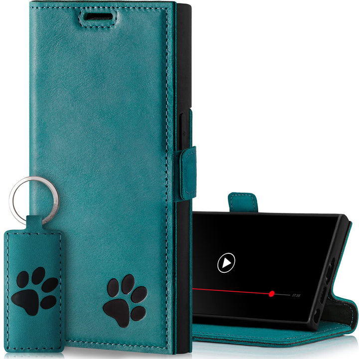 SURAZO Premium Slim Magnet Handyhülle für Samsung Galaxy S23 Ultra Hülle Leder – Echtleder Schutzhül
