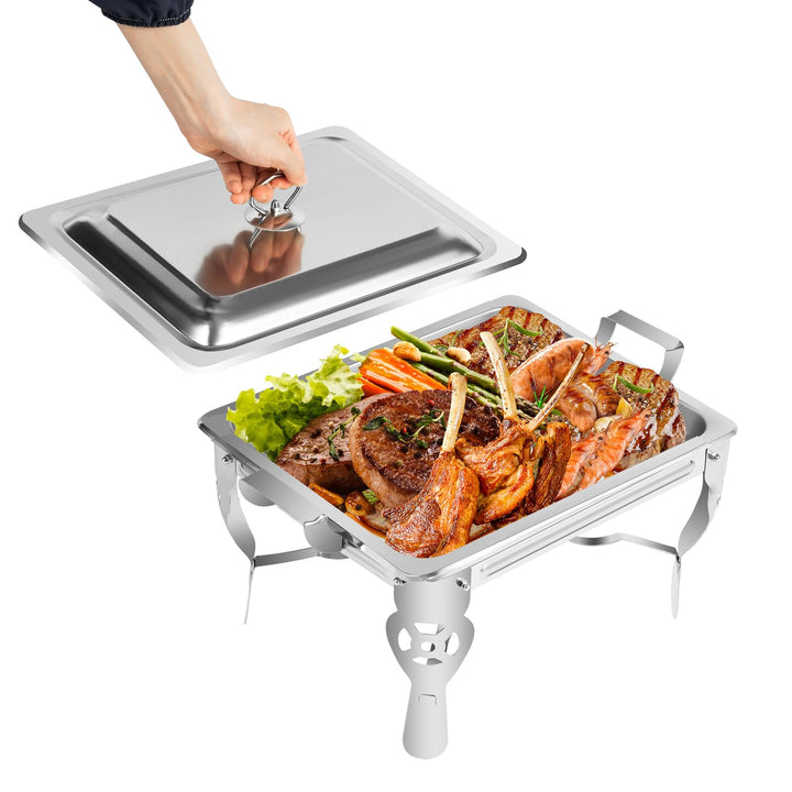 6 L Chafing Dish, Edelstahl Speisenwärmer, Warmhaltebehälter mit Deckel für Hochzeiten Versammlungen