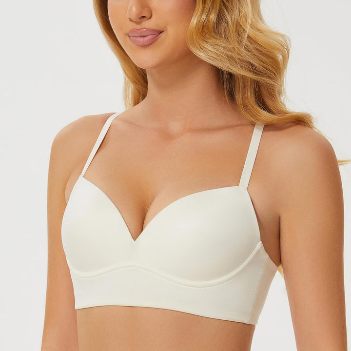 MELENECA Gepolsterter Nahtloser kabelloser Push-up-BH für Damen mit Halt und Hebung 70E Gebrochenes