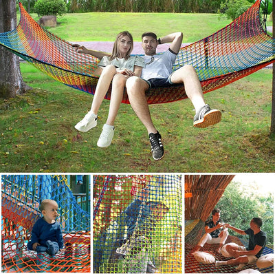 MENAYODA Kletternetz Spielplatz, Schwerlast Doppellagiges Schutznetz Kinder Klettergerüst Schaukel,