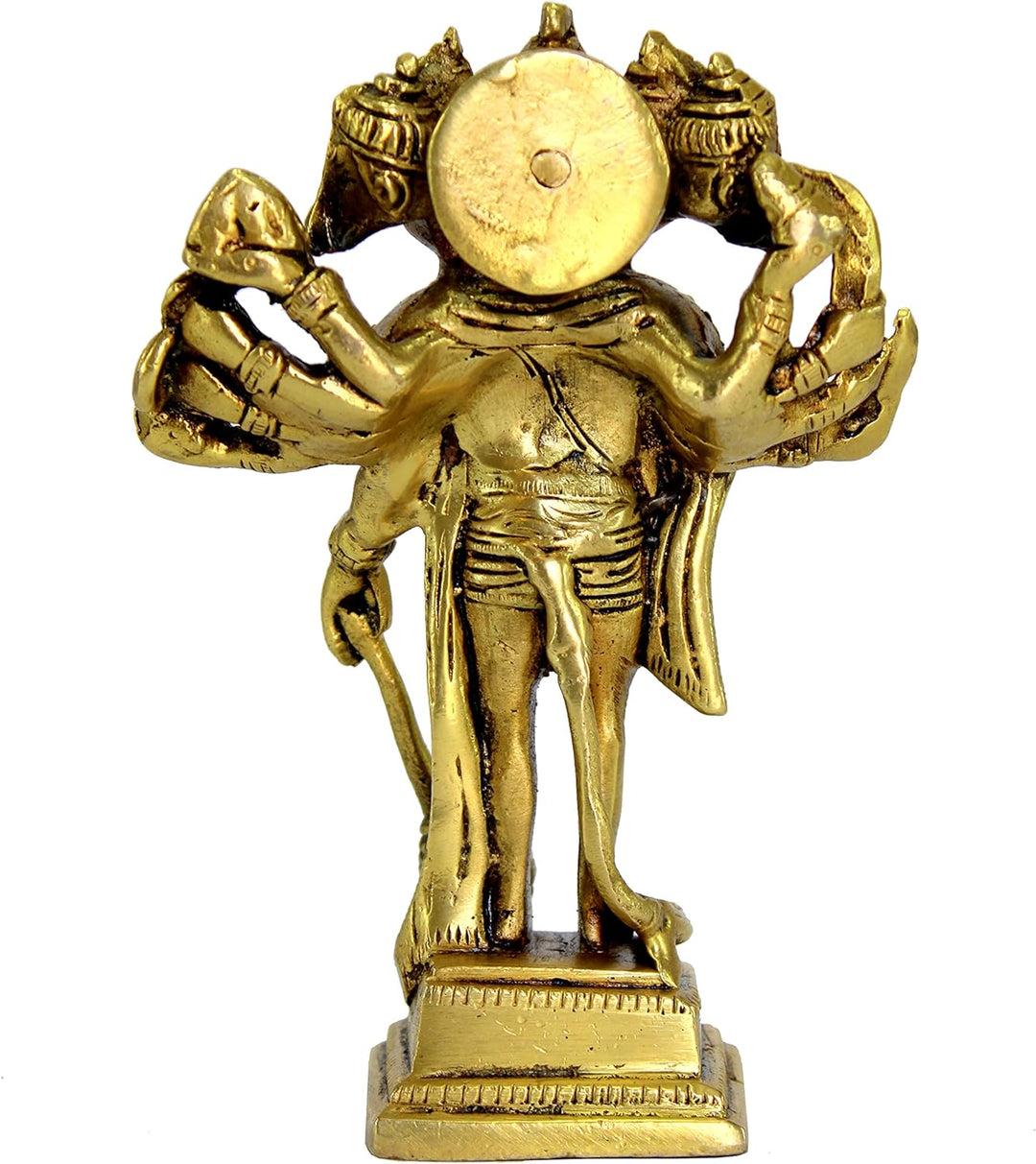eSplanade Brass Panchmukhi Hanuman Anjaneya Pavan Putra Bajrangbali Idol Murti Moorti Statue (6.5 In