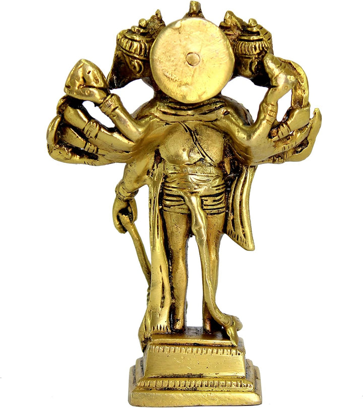 eSplanade Brass Panchmukhi Hanuman Anjaneya Pavan Putra Bajrangbali Idol Murti Moorti Statue (6.5 In