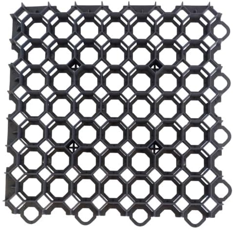 10 Stück ViD Rasengitter/Rasenwaben 50x50x4 cm, schwarz | Paddockplatten/Rasengitterplatten/Bodenwab