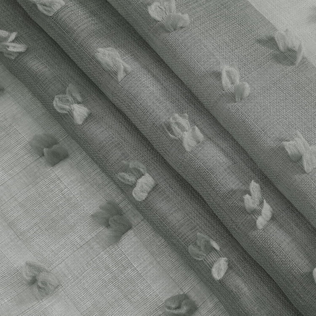Joywell Grau Gardinen Wohnzimmer Vorhänge Transparente Voile Sheer Vorhänge Mädchenzimmer Leinenstru