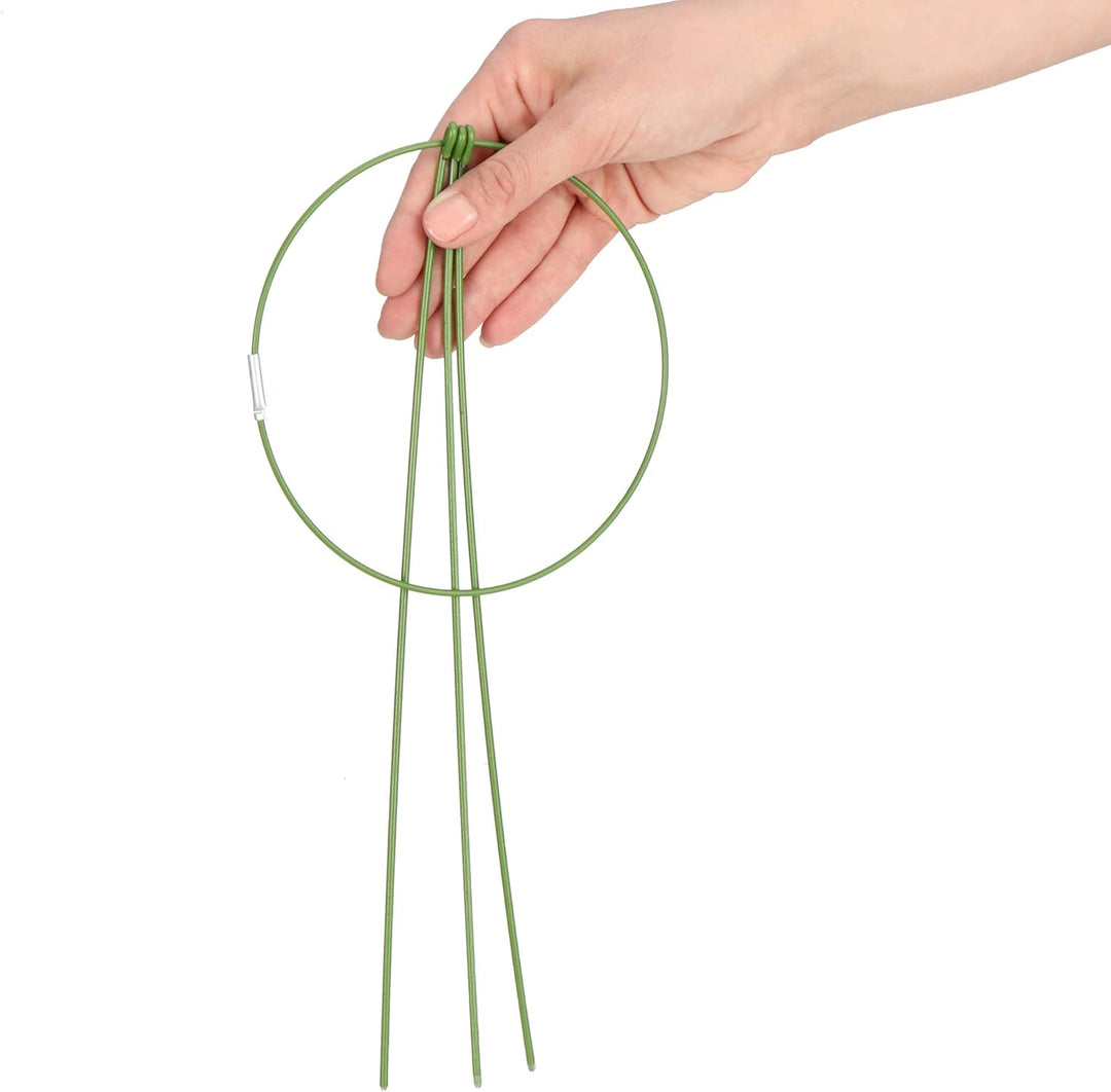 com-four® 12x Blumen- und Staudenhalter ca. 28cm - Strauchstütze rund - Buschstütze für Blumen, Rank