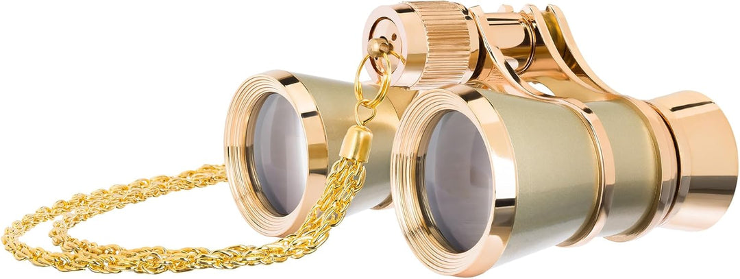 Levenhuk Broadway 325B Opernglas (Goldfarbiges Theaterfernglas mit Kette) GOLD, mit Kette, kein Lich