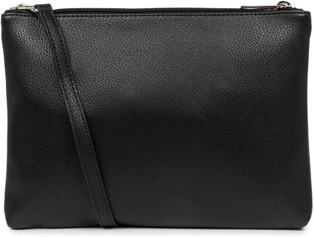 Lancaster Paris Maya Damen Umhängetasche mit Doppelreissverschluss, 26 cm Einheitsgrösse Schwarz, Ei