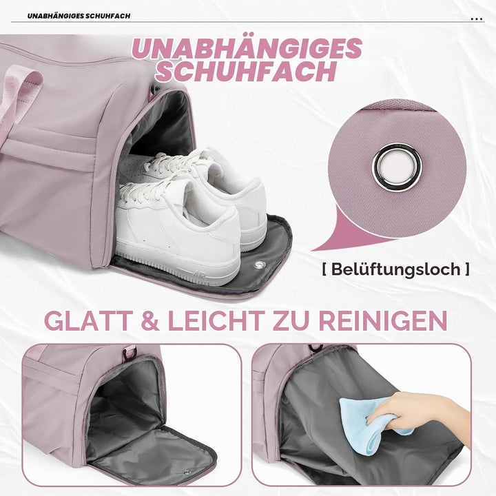 Sport Duffel Bag Damen Herren Sporttasche mit Schuhfach &amp; Nassfach Reisetasche Handgepäck Tasche Spo
