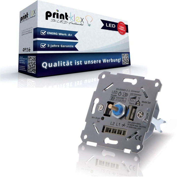 Universal Drehdimmer LED Halogen Dimmer Dimmschalter Unterputz Wechselschalter - geeignet für Phasen